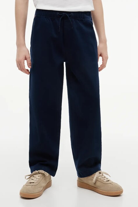 Tommy Hilfiger spodnie baggy dziecięce BAGGY granatowe regular waist KB0KB10282