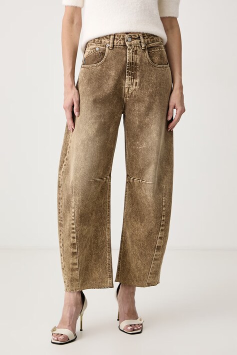 Haveone Jeansy relaxed fit damskie beżowe PFA.R084