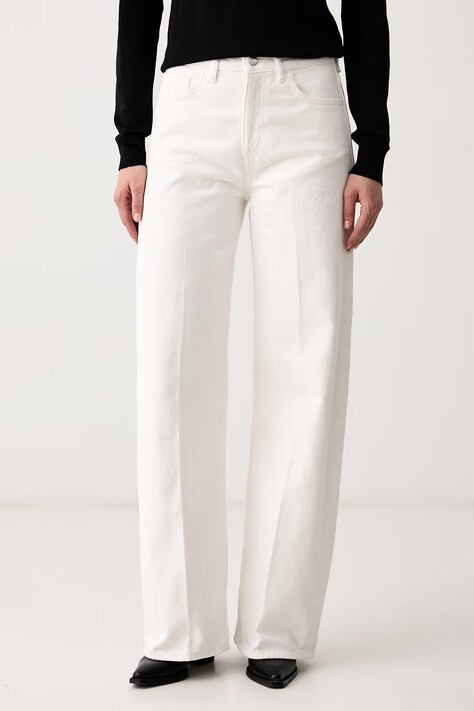 Sisley Rifle wide leg dámske biele 4RR5LE05H