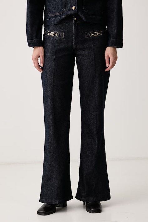 Mos Mosh Jeansy flare damskie Marlena granatowe 185100