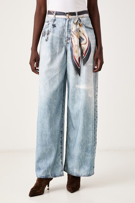 Liu Jo Relaxed fit džíny dámské Selected by Gigi Hadid modré ZB7301 T055B