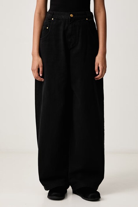 Willy Chavarria BAD GIRL blugi relaxed fit pentru femei negri MWDPA001.052N