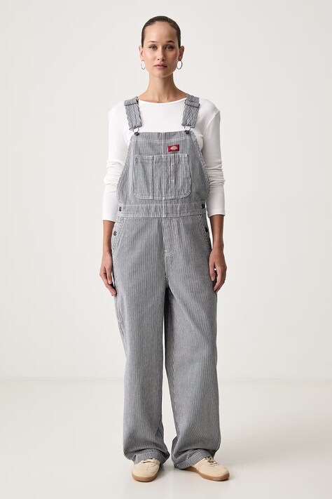 Dickies Ogrodniczki bawełniane damskie granatowe DK0A8829RI21