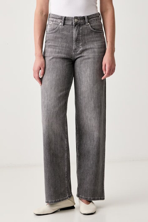 Marc O'Polo Jeansy wide leg damskie szare 5000011034