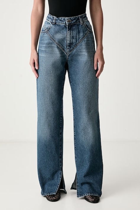Le Privé Jeansy straight damskie DEMI JEANS BLEU niebieskie LP00831