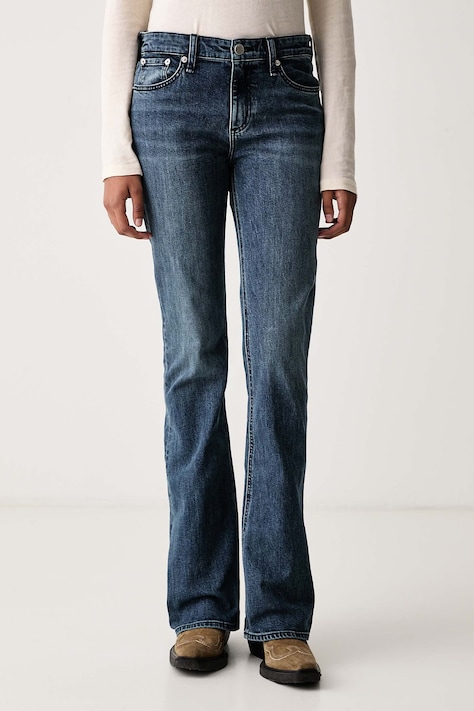 rag & bone Jeansy bootcut damskie Kinsley niebieskie RJ4B26P1FSA