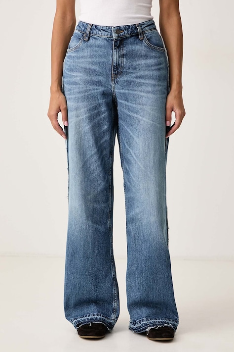 Guess Jeans Jeansy wide leg damskie niebieskie W6BA18 D1795