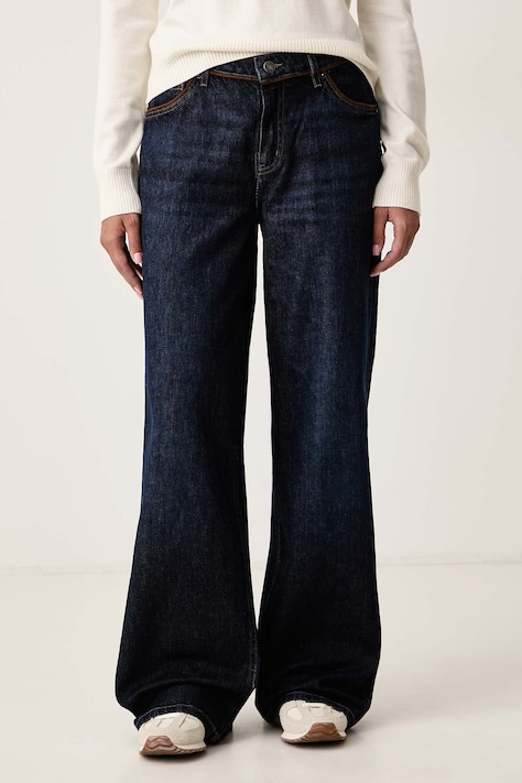 Guess Jeans Jeansy wide leg damskie granatowe W6BA0Y D1793