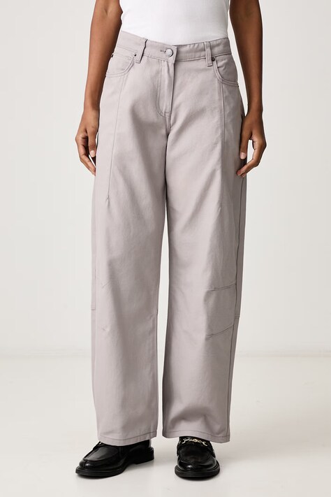 WRSTBHVR BETS V2 spodnie bawełniane damskie szare high waist W8026SB