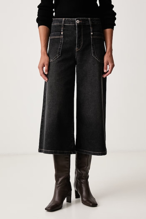 Mos Mosh Jeansy wide leg damskie czarne 182680