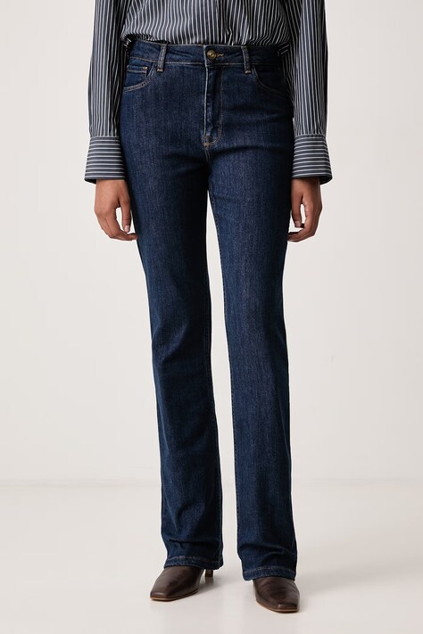 Lola Casademunt Jeansy straight damskie granatowe LF2614022