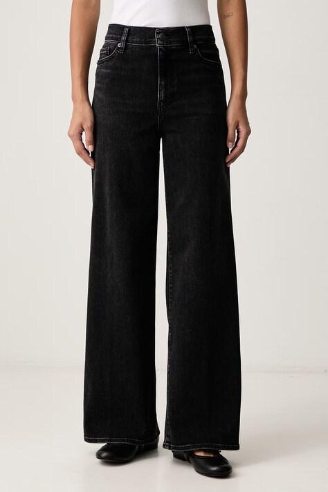 Frame LE SLIM PALAZZO blugi wide leg pentru femei negri LSP498