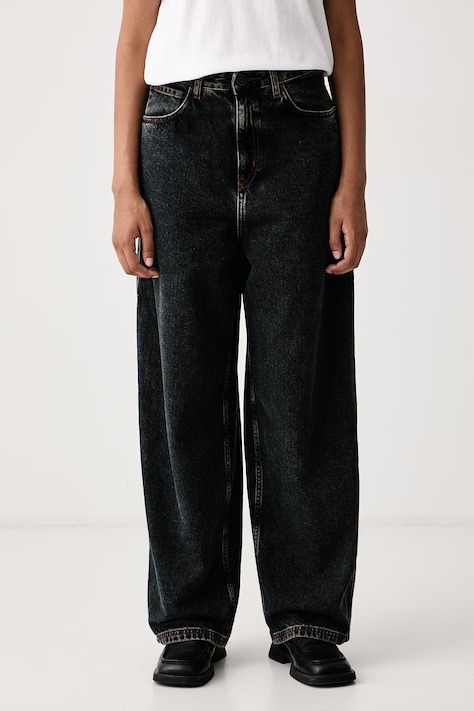 American Vintage Jeansy wide leg damskie granatowe