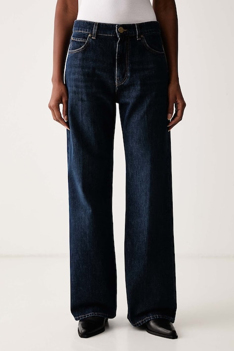 Pinko Jeansy wide leg damskie granatowe 101733 A3HG