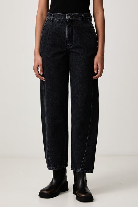 Maison Kitsuné Jeansy straight damskie granatowe QW01109WD4031