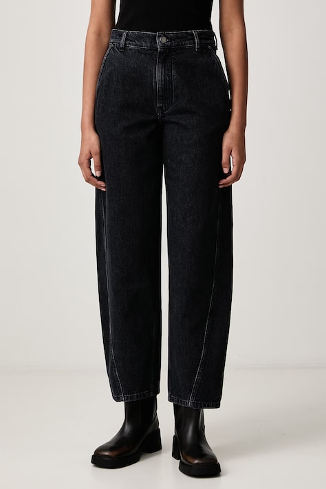 Maison Kitsuné Jeansy straight damskie granatowe QW01109WD4031