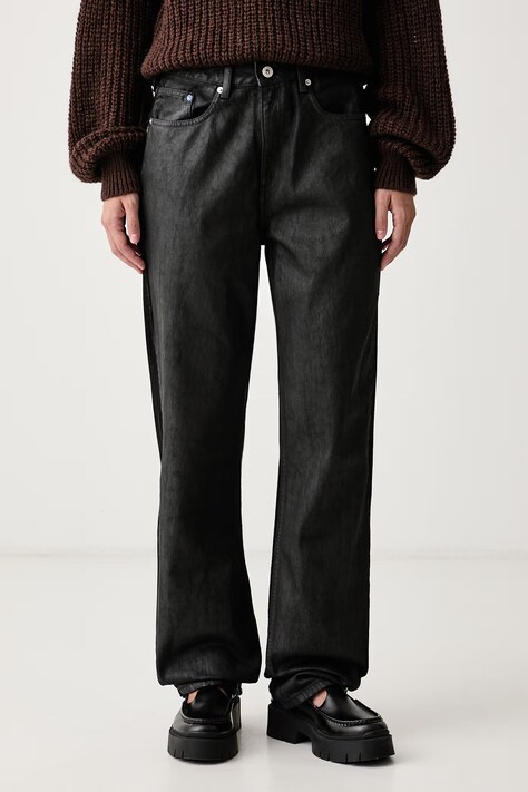 Karl Lagerfeld Jeans Blugi straight pentru femei negri B4W10047