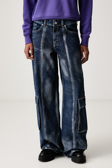 Karl Lagerfeld Jeans Relaxed fit traperice za žene mornarsko plave B4W10042