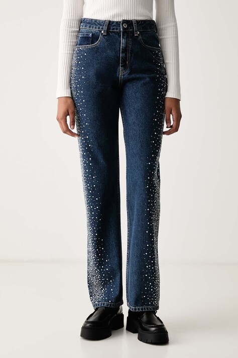 Karl Lagerfeld Jeans Jeansy straight damskie niebieskie B4W10040