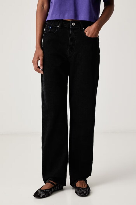 Karl Lagerfeld Jeans Straight traperice za žene crne B4W10036