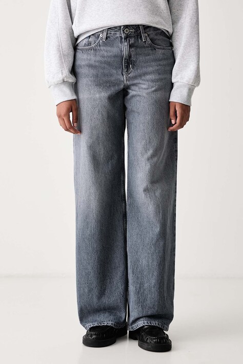Karl Lagerfeld Jeans Дънки relaxed fit дамски сиви B4W10023