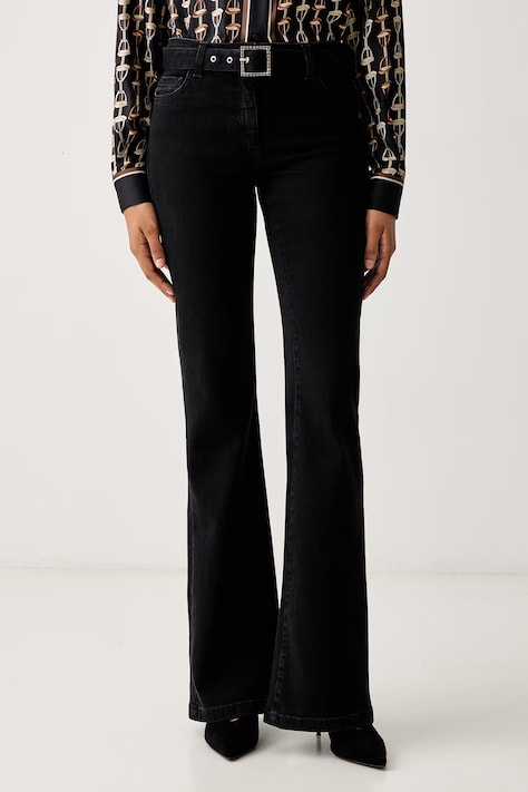 Luisa Spagnoli Jeansy flare damskie Oplite czarne 543512