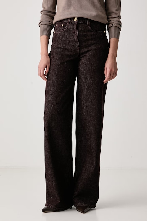 Luisa Spagnoli Jeansy straight damskie Opaglio brązowe 543779