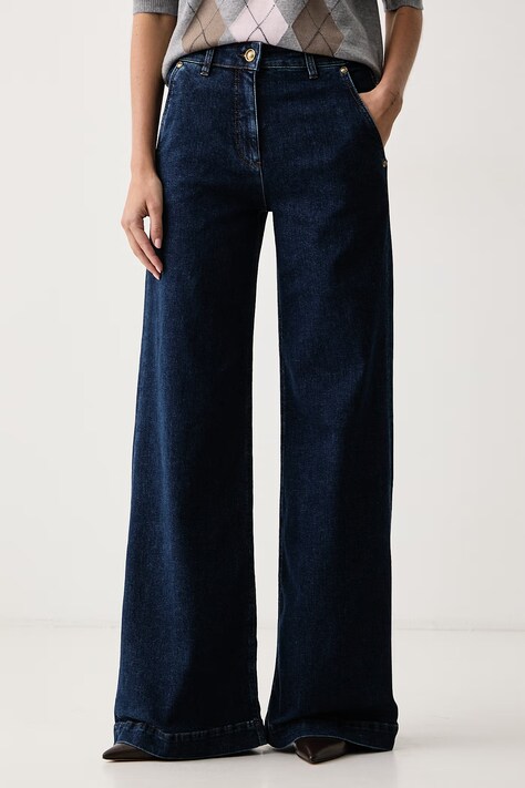 Luisa Spagnoli Jeansy flare damskie Onirico granatowe 543449