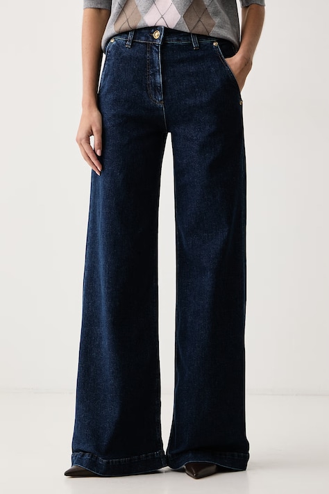 Luisa Spagnoli Jeansy flare damskie Onirico granatowe 543449