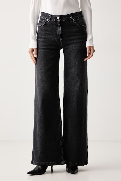 Luisa Spagnoli Jeansy wide leg damskie Olla szare 543550