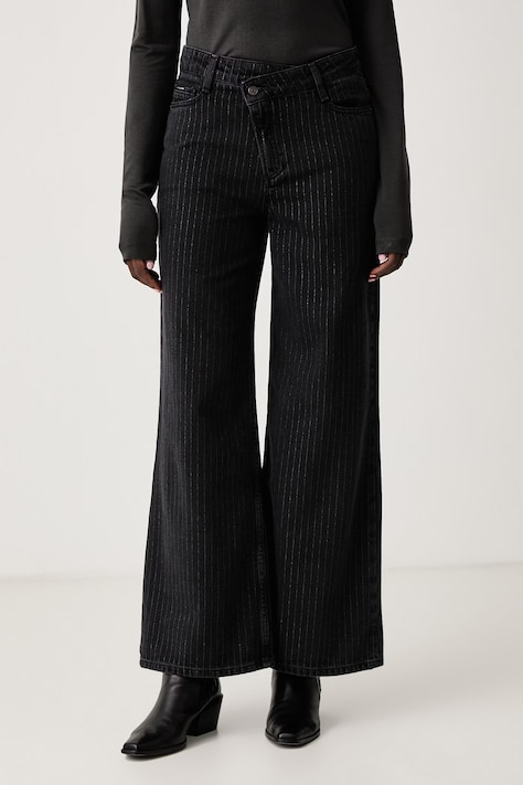 Marc O'Polo Jeansy wide leg damskie czarne 5000015298
