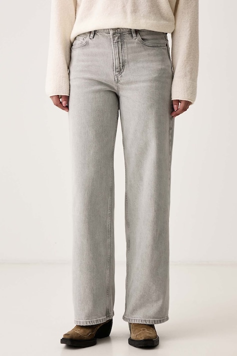 Marc O'Polo Jeansy wide leg damskie szare 5000011573