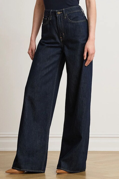 Lauren Ralph Lauren Jeansy wide leg damskie granatowe 200B27700