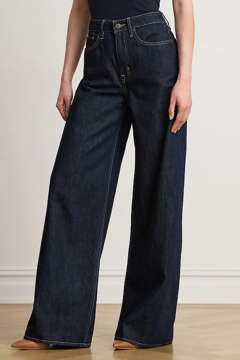 Lauren Ralph Lauren Jeansy wide leg damskie granatowe 200B27700