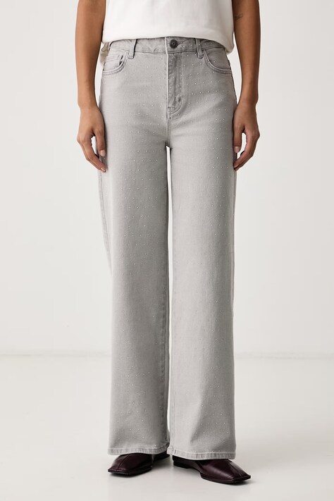Lola Casademunt Jeansy straight damskie szare LS2614020