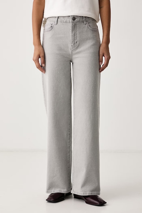 Lola Casademunt Jeansy straight damskie szare LS2614020