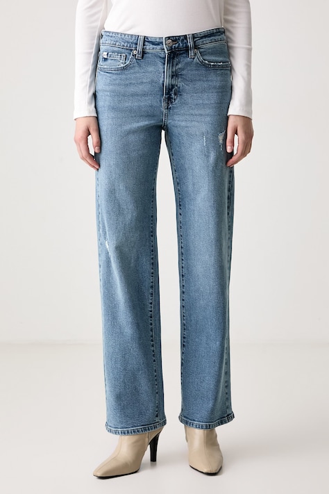 DKNY Jeansy straight damskie niebieskie DJ6M4264