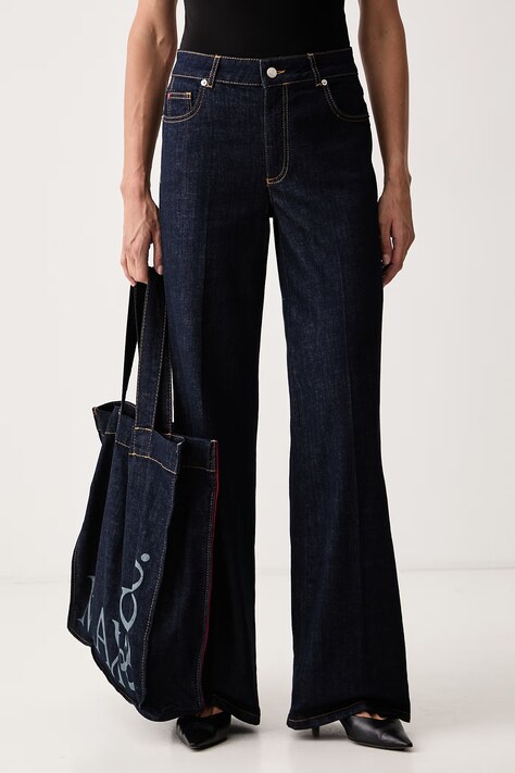 Max&Co. Jeansy wide leg damskie ADITO granatowe 2626186063200