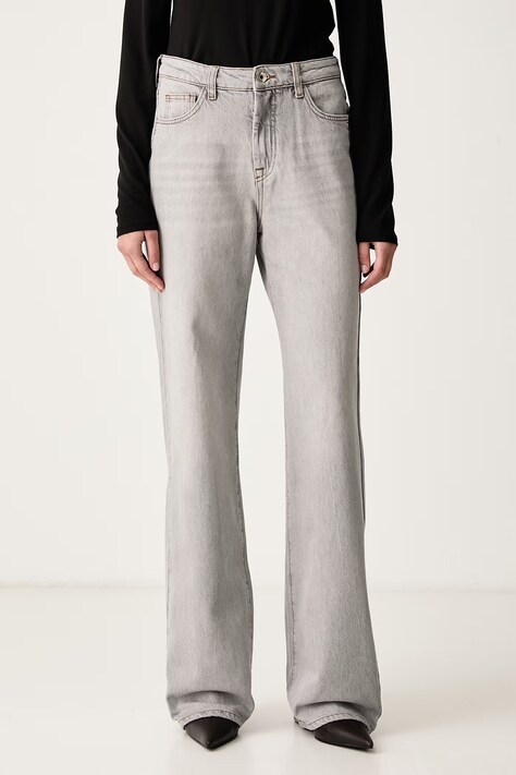 Patrizia Pepe Jeansy relaxed fit damskie szare 2P0099 D0045