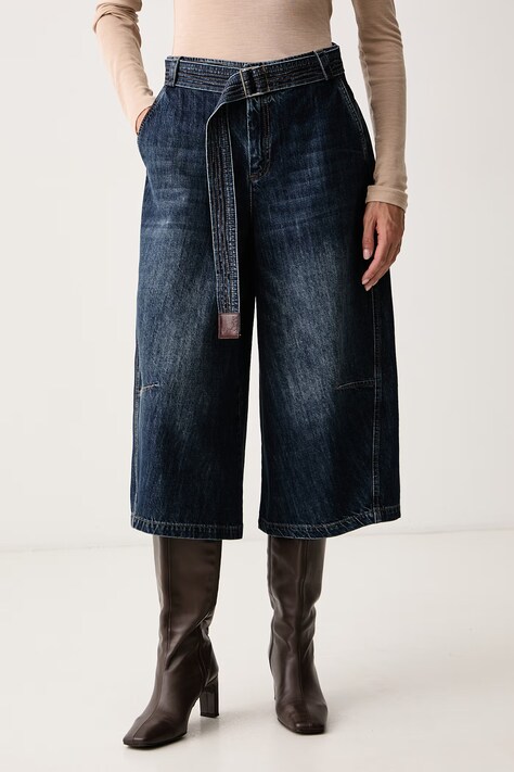 Max&Co. Bermudy damskie jeansowe EPOCHE granatowe high waist 2626186071200