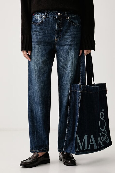 Max&Co. Jeansy carrot damskie PANETTO granatowe 2626186031200
