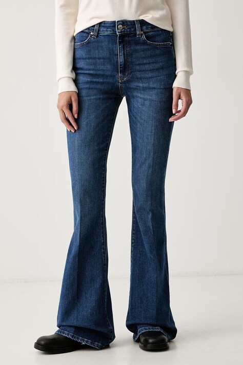 ViCOLO jeansy flare damskie niebieskie DAC5063