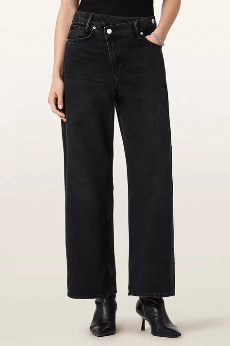 AllSaints Jeansy damskie AKI CROSSOVER JEAN czarne W091ED
