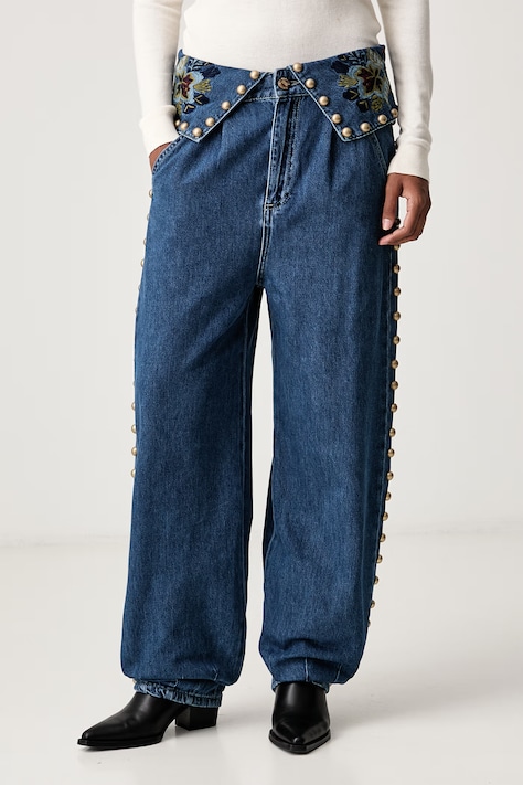 Farm Rio Jeansy relaxed fit damskie niebieskie 362430