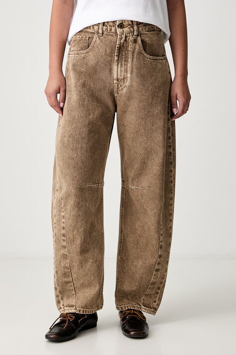 Aeronautica Militare jeansy relaxed fit damskie beżowe PJ0217DCT04389