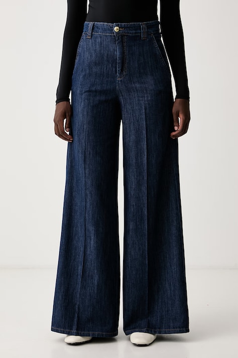 Marella jeansy wide leg damskie MLSWLEG2 granatowe 2623186124200