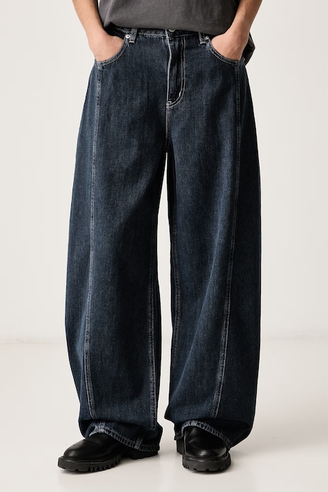HUGO Blue Jeansy relaxed fit damskie Gia_1_B granatowe 50567482