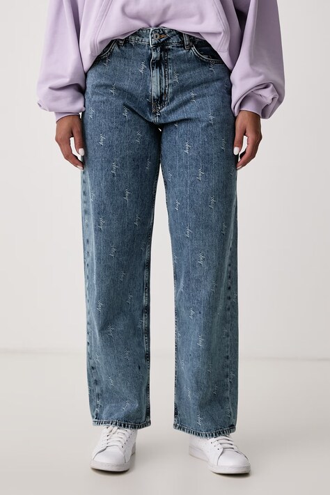 HUGO Blue Jeansy loose damskie Leni_S_B niebieskie 50567343