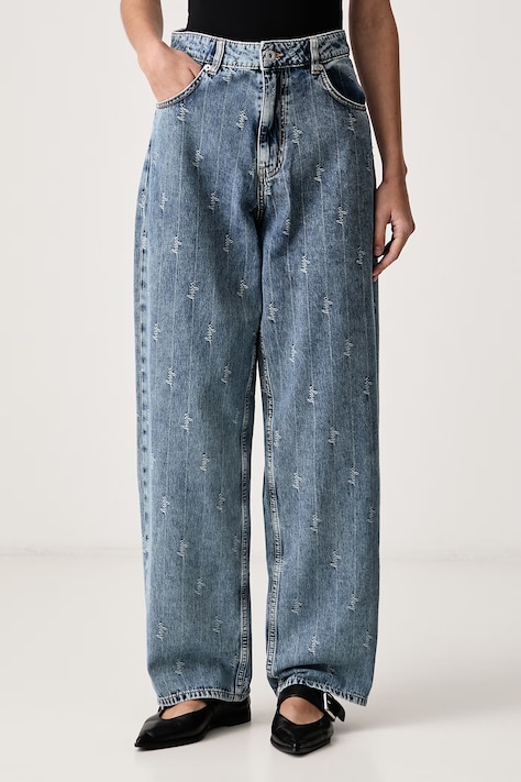 HUGO Blue Jeansy loose damskie Leni_S_B niebieskie 50567343