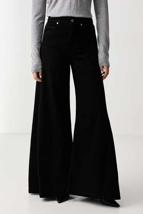 BOSS Orange Wide leg džíny dámské C_JANE HR 1.0 černé 50569152